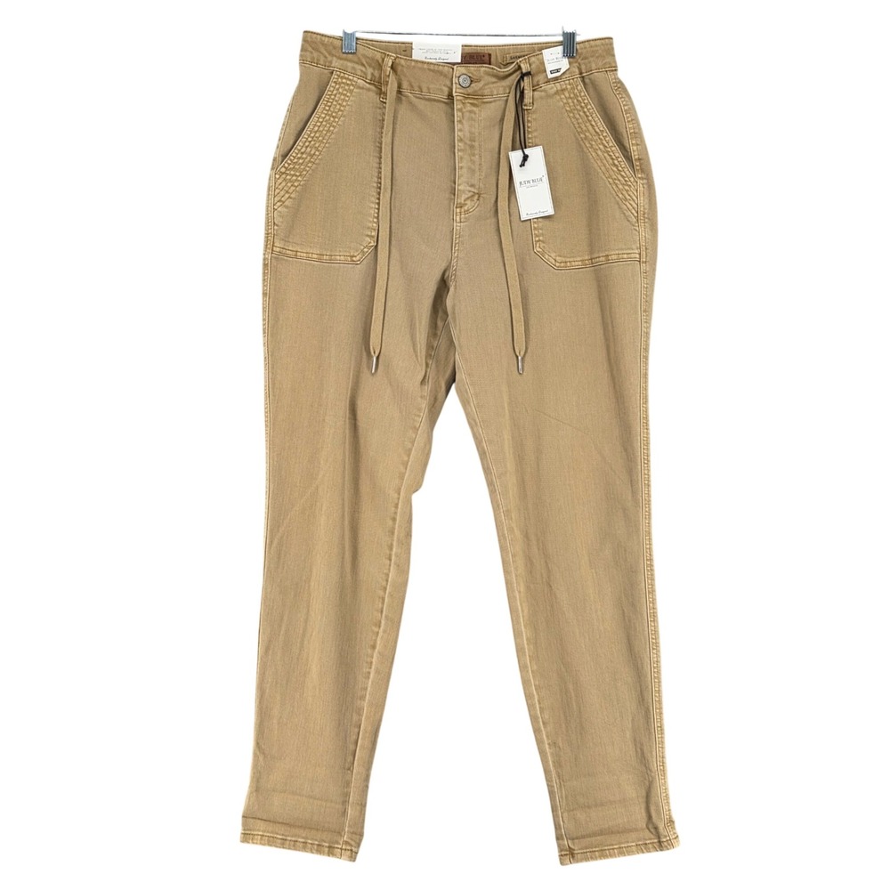 Judy Blue NEW Women 31 /13 Khaki Denim Jogger Pants High Rise Drawstring Stretch
